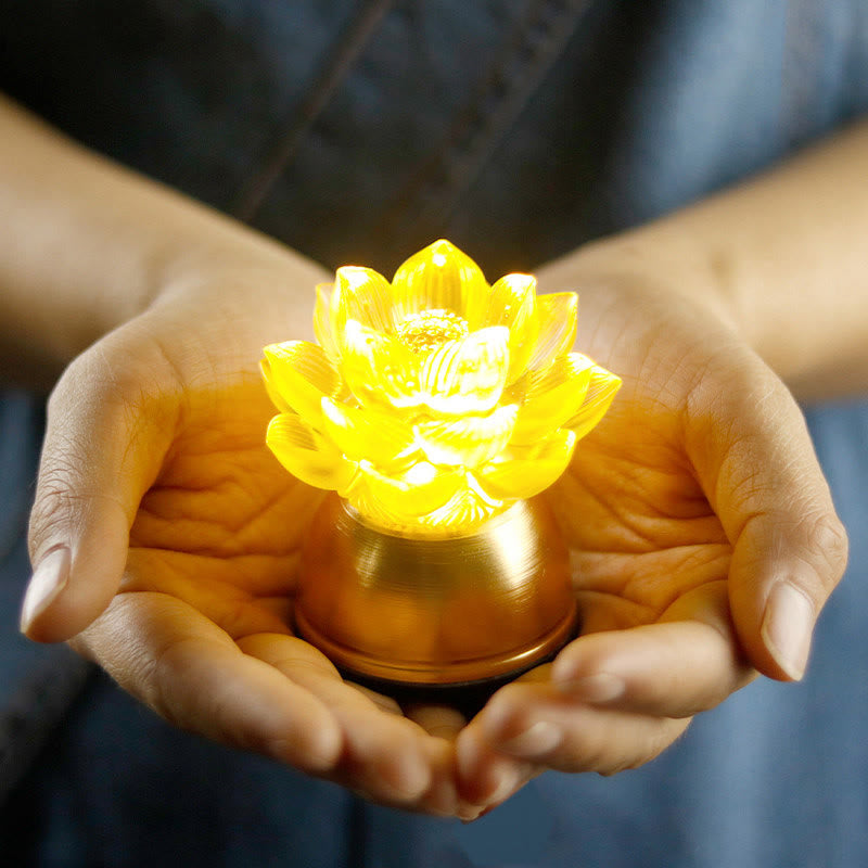 Buddha Stones Lotus Liuli Glas Koper Nieuw Begin Huisdecoratie - image 0