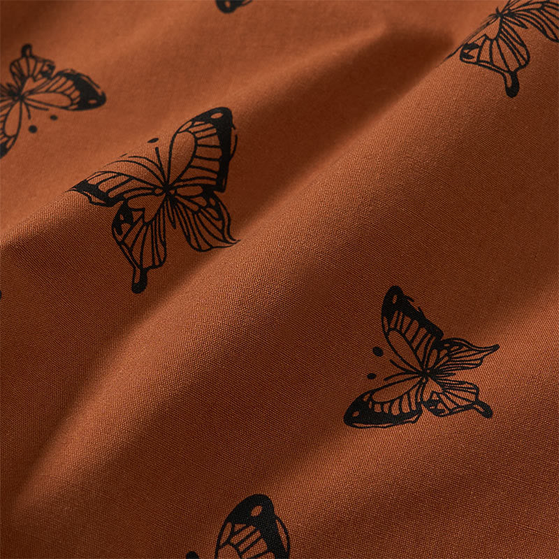 Buddha Stones Damesoverhemd met Lange mouw en V-hals, vlinderprint, gemaakt van polyester. - image 1