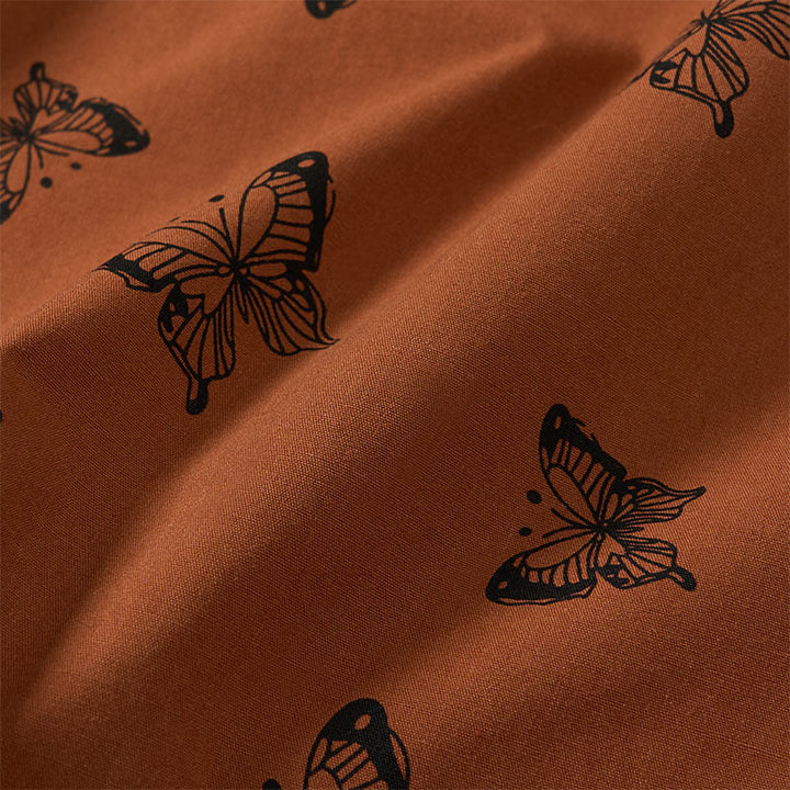 Buddha Stones Damesoverhemd met Lange mouw en V-hals, vlinderprint, gemaakt van polyester. - image 1