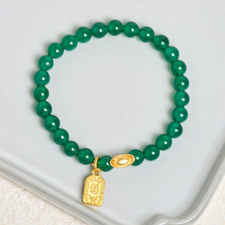 Buddha Stones Groene agaatstaaf Fu-karakter Armband - image 3