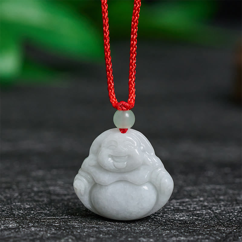 Buddha Stones Jade Lachende Boeddha Voorspoed Ketting - Jade Lachende Boeddha - image 0
