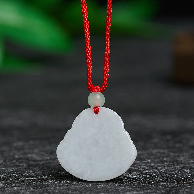 Buddha Stones Jade Lachende Boeddha Voorspoed Ketting - image 3