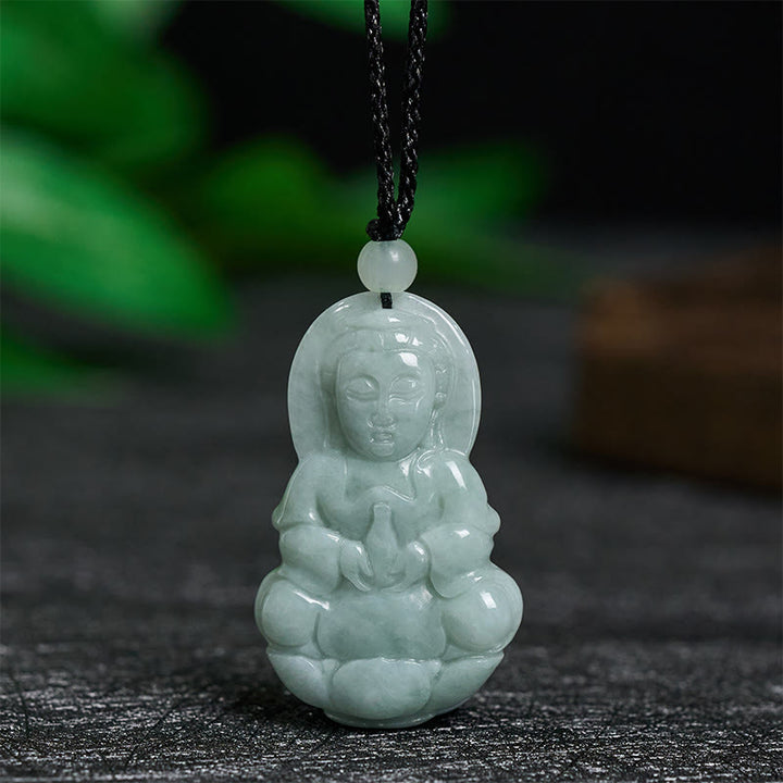 Buddha Stones Jade Kwan Yin Avalokitesvara harmonie Ketting hanger - Jade Avalokitesvara - image 0