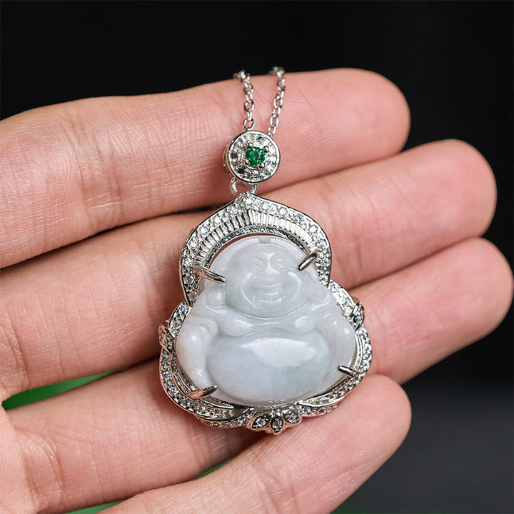 Buddha Stones Jade Lachende Boeddha Overvloed Ketting - image 3