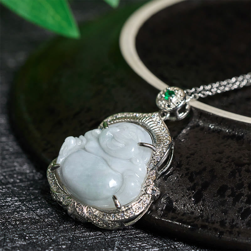 Buddha Stones Jade Lachende Boeddha Overvloed Ketting - image 2