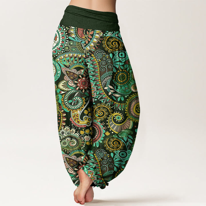 Buddha Stones Katoenen damesharembroek met traditioneel paisley-patroon en elastische Taille - image 6