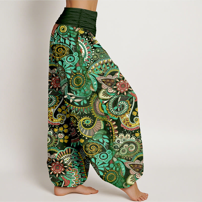 Buddha Stones Katoenen damesharembroek met traditioneel paisley-patroon en elastische Taille - image 7