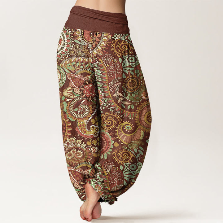 Buddha Stones Katoenen damesharembroek met traditioneel paisley-patroon en elastische Taille - image 9