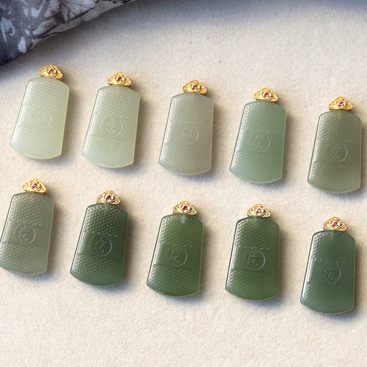 Buddha Stones Hetian Jade 925 Sterling Zilveren Om Symbool Welvaart Ketting - image 11