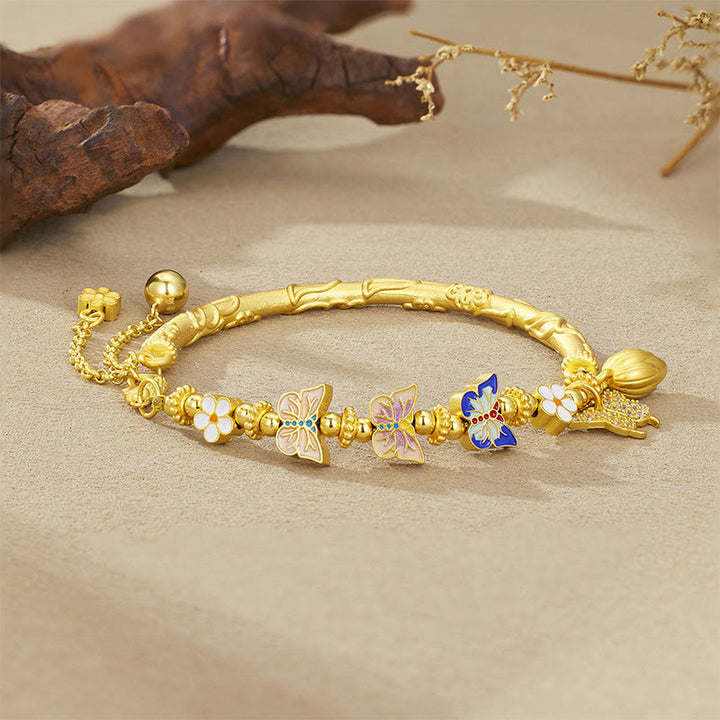 Buddha Stones 925 Sterling Zilveren Vlinder Bloem Armband - image 2