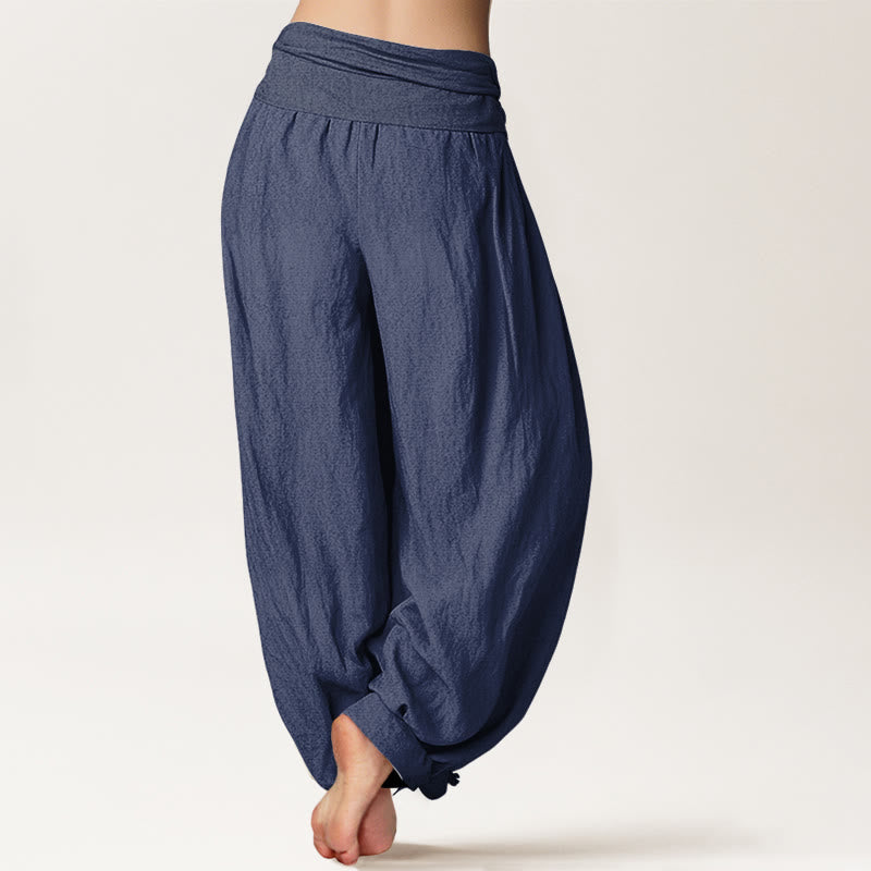 Buddha Stones Dames harembroek met elastische Taille en lotusbloem- en zonnepatroon. - image 7