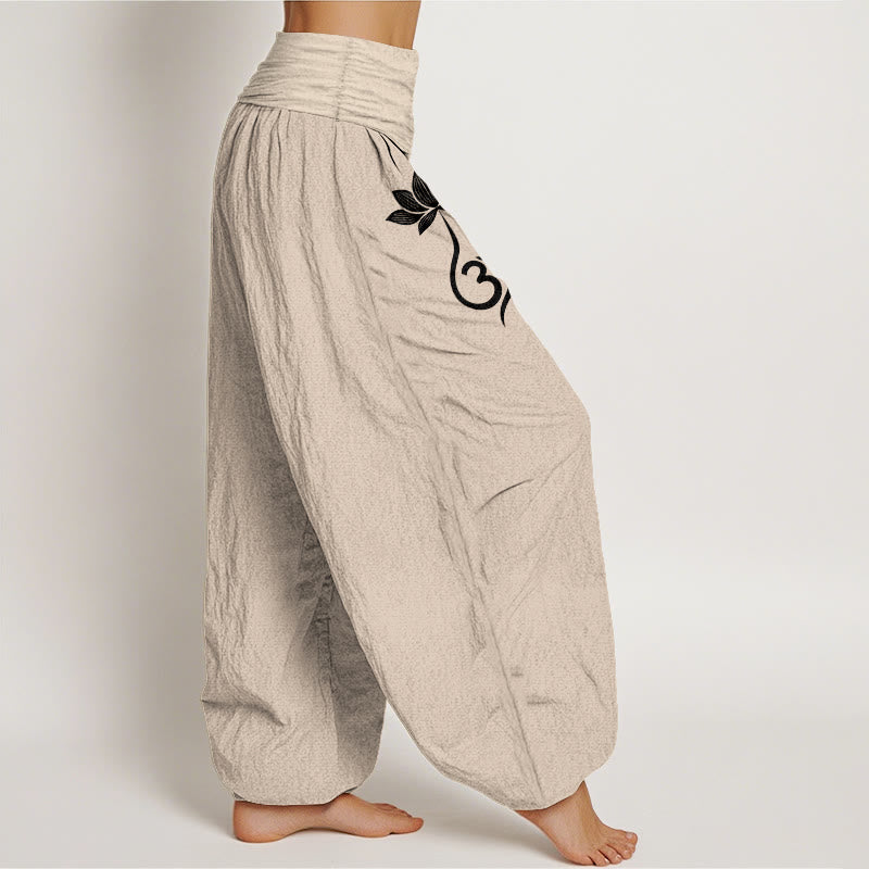 Buddha Stones Dames harembroek met elastische Taille en lotusbloemmotief - image 12