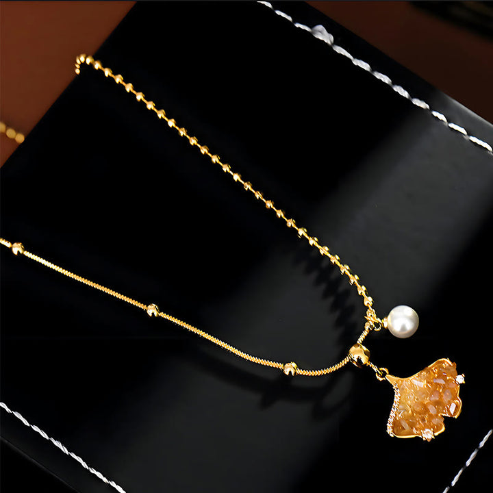 Buddha Stones Champagne Citrien Koper Parel Beschermingsketting Ketting - Citrien (Eigendom ♥ Creativiteit) - image 0