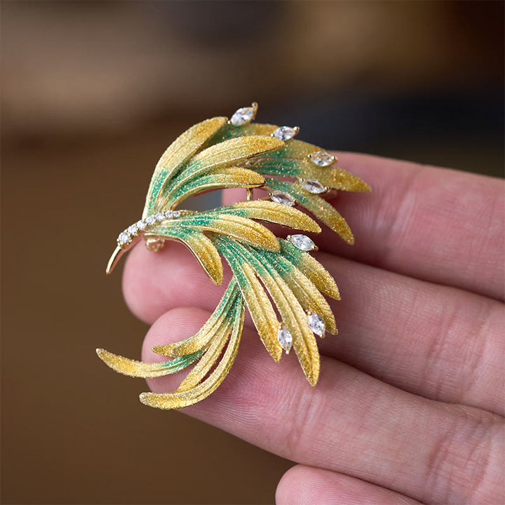 Buddha Stones Phoenix Feather Strength koperen Broche - image 2
