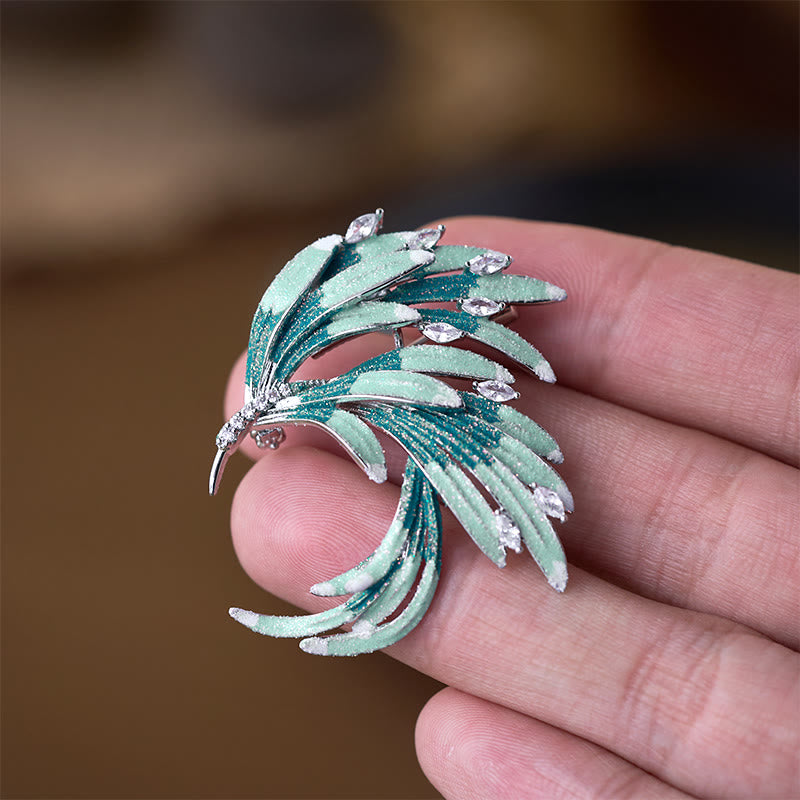 Buddha Stones Phoenix Feather Strength koperen Broche - image 8