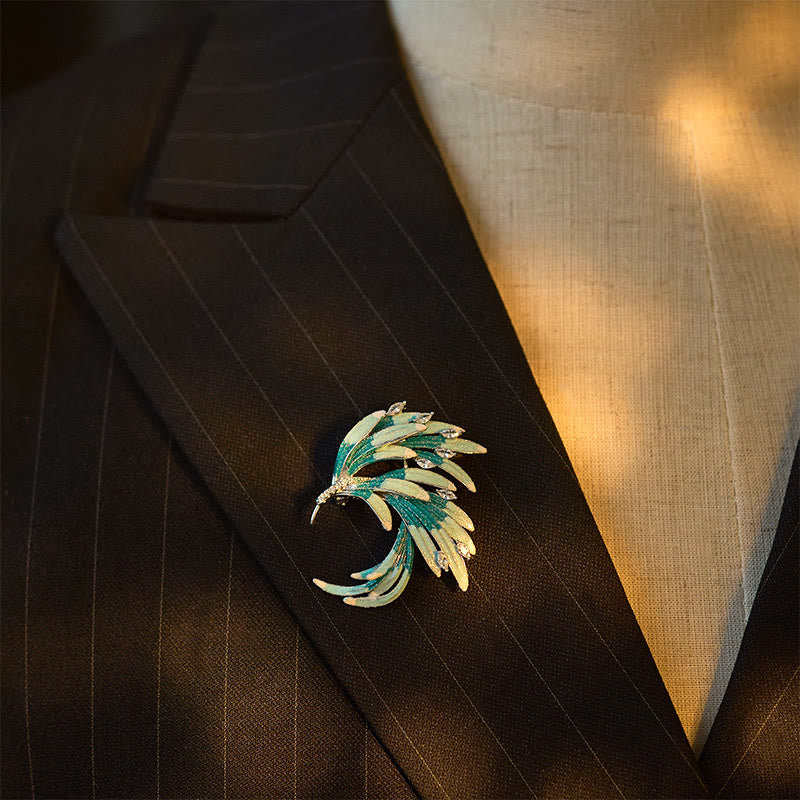 Buddha Stones Phoenix Feather Strength koperen Broche - image 9