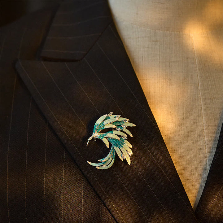 Buddha Stones Phoenix Feather Strength koperen Broche - image 9