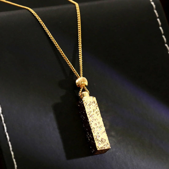 Buddha Stones Rechthoekige hanger met textuurontwerp, koperen ketting, Ketting - image 2