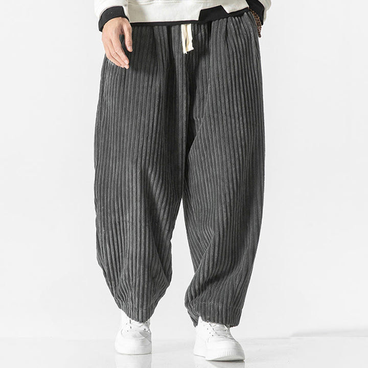 Buddha Stones Retro winterse corduroy harembroek voor heren met Zakken , effen kleur. - image 2