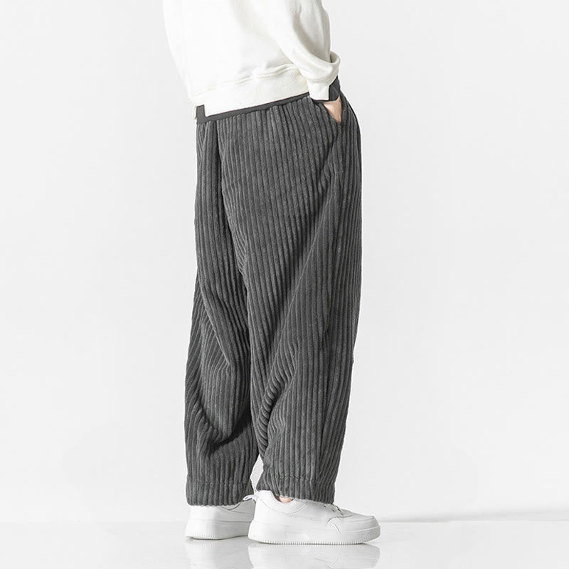 Buddha Stones Retro winterse corduroy harembroek voor heren met Zakken , effen kleur. - image 4
