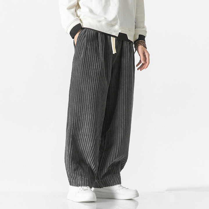 Buddha Stones Retro winterse corduroy harembroek voor heren met Zakken , effen kleur. - image 3