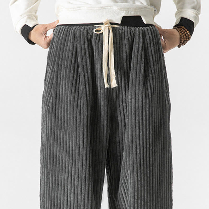 Buddha Stones Retro winterse corduroy harembroek voor heren met Zakken , effen kleur. - image 5