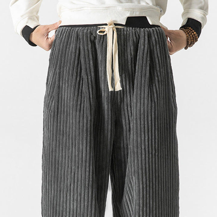 Buddha Stones Retro winterse corduroy harembroek voor heren met Zakken , effen kleur. - image 5