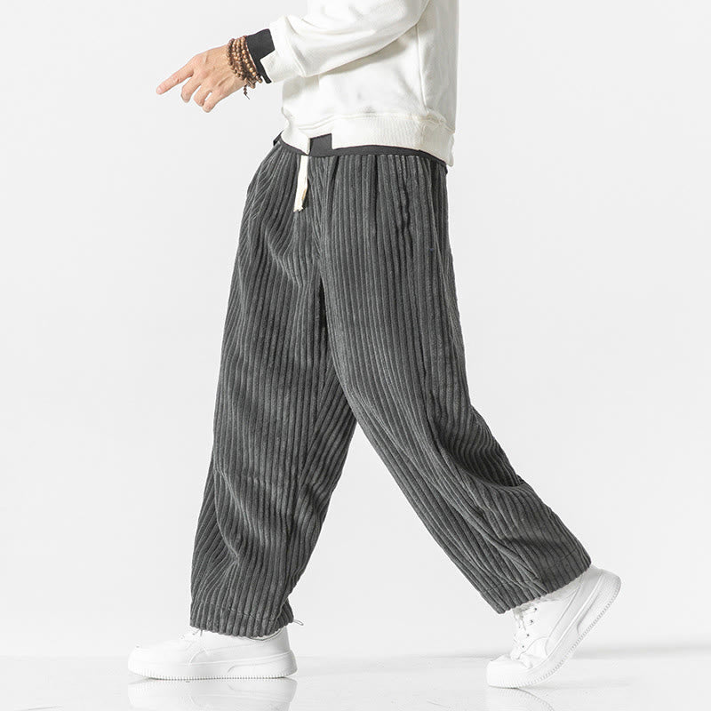 Buddha Stones Retro winterse corduroy harembroek voor heren met Zakken , effen kleur. - image 1