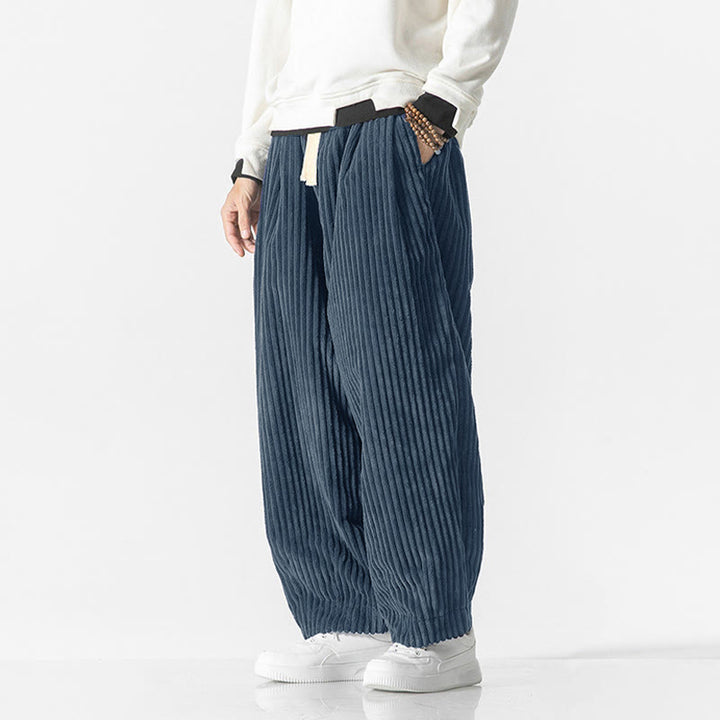 Buddha Stones Retro winterse corduroy harembroek voor heren met Zakken , effen kleur. - image 16