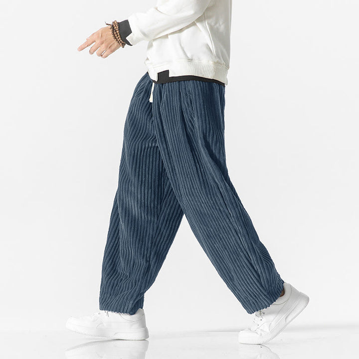 Buddha Stones Retro winterse corduroy harembroek voor heren met Zakken , effen kleur. - image 14
