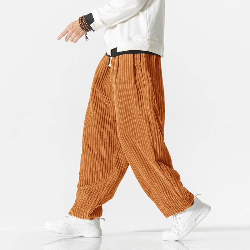 Buddha Stones Retro winterse corduroy harembroek voor heren met Zakken , effen kleur. - image 19