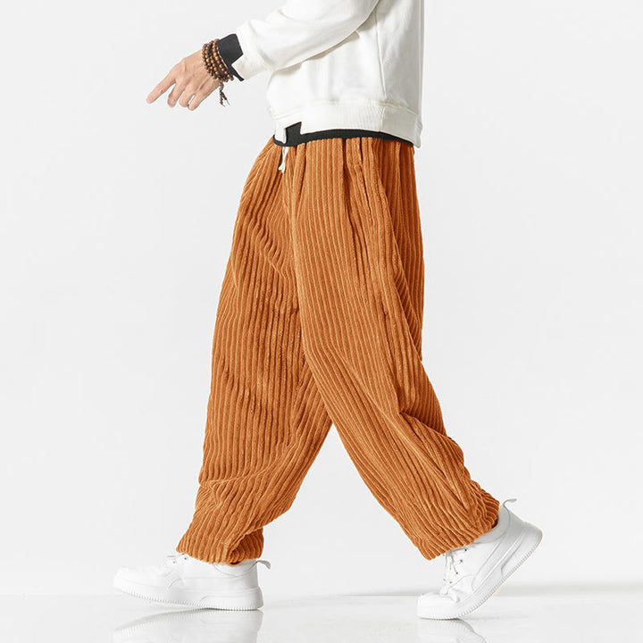 Buddha Stones Retro winterse corduroy harembroek voor heren met Zakken , effen kleur. - image 19