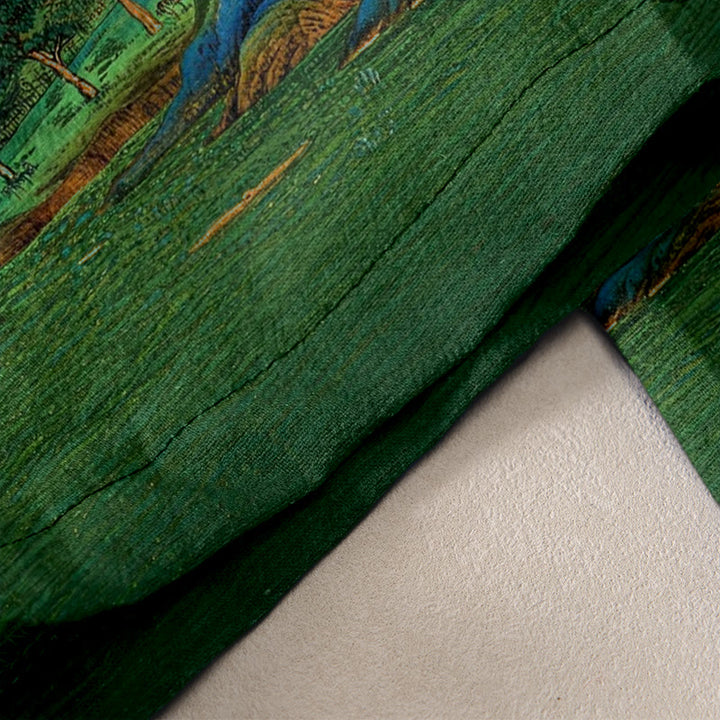 Buddha Stones Damesbroek van 100% Cotton met natuurlijke landschapsprint, elastische Taille en Zakken. - image 2