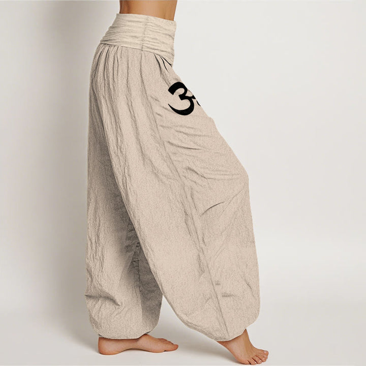 Buddha Stones Katoenen Calm OM Energy Lines patroon dames harembroek met elastische Taille - image 12