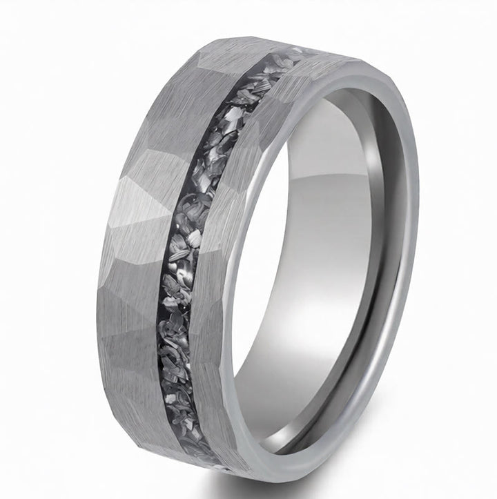 Buddha Stones Ring van wolfraamstaal met gehamerd oppervlak voor extra stevigheid - image 3
