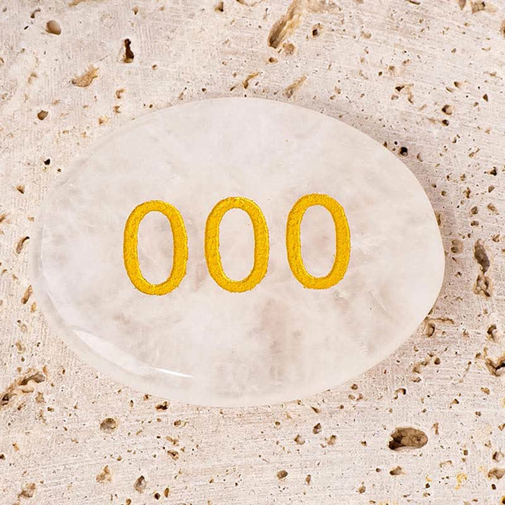 Buddha Stones Engelengetallen Witte Kristal Rode Jaspis Roze Kristal Groene Aventurijn Meditatie Palmsteen - Engelengetal 000 &amp; witte kristal 4,5*3,5*0,7 cm - image 1