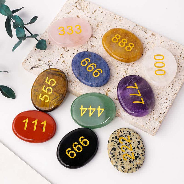 Buddha Stones Engelengetallen Witte Kristal Rode Jaspis Roze Kristal Groene Aventurijn Meditatie Palmsteen - image 32