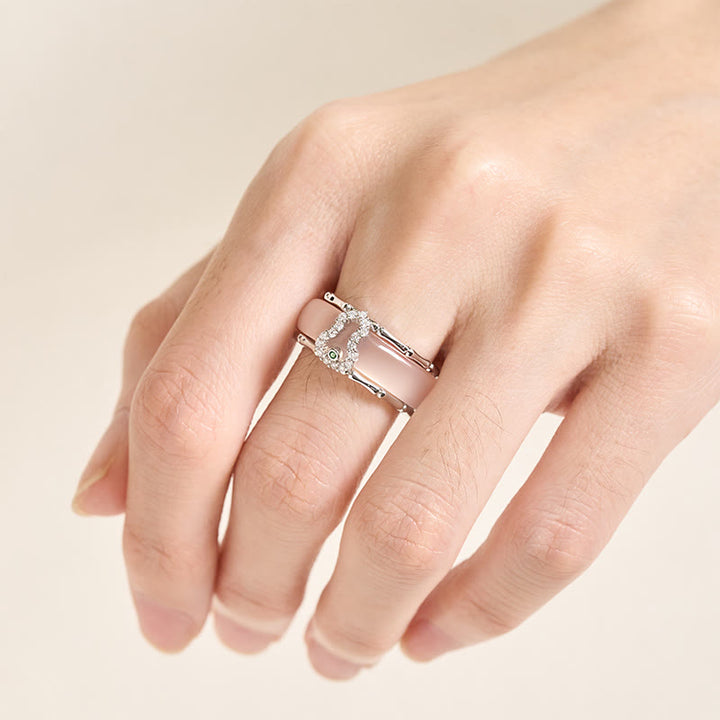 Buddha Stones Chalcedoon Pompoen Bloem Harmonie Ring - image 10