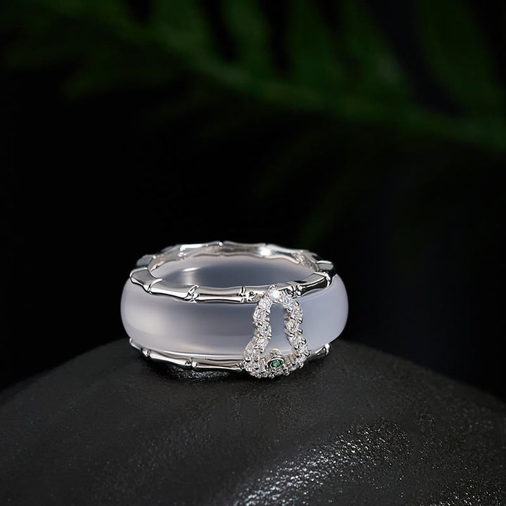 Buddha Stones Chalcedoon Pompoen Bloem Harmonie Ring - image 7