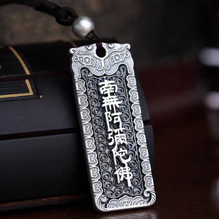 Buddha Stones Koperen Namo Amitabha Om Mani Padme Hum touw wijsheid Ketting hanger - image 7