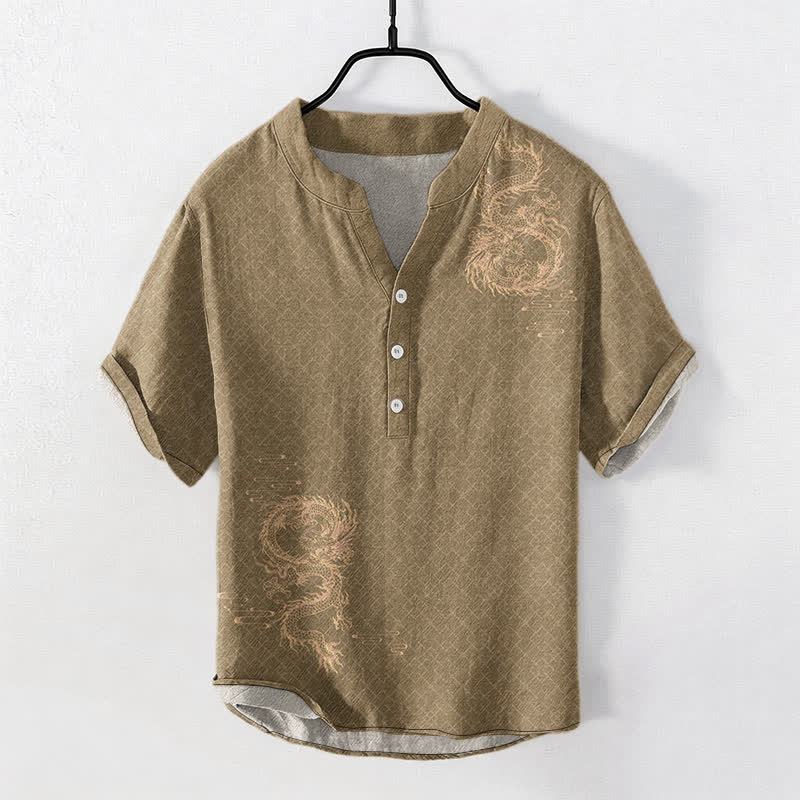 Buddha Stones Cotton Dragon herenoverhemd met Korte mouw en halve knoopsluiting - image 5