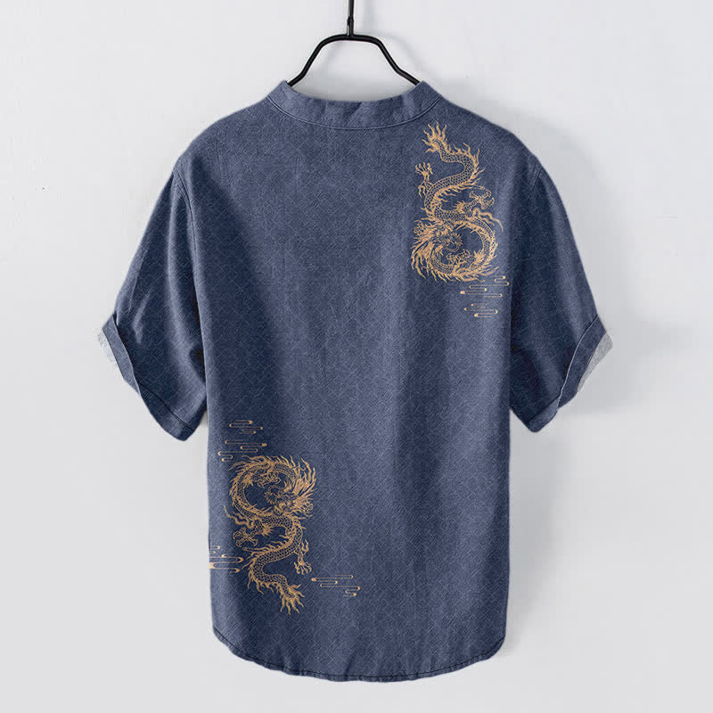 Buddha Stones Cotton Dragon herenoverhemd met Korte mouw en halve knoopsluiting - image 8
