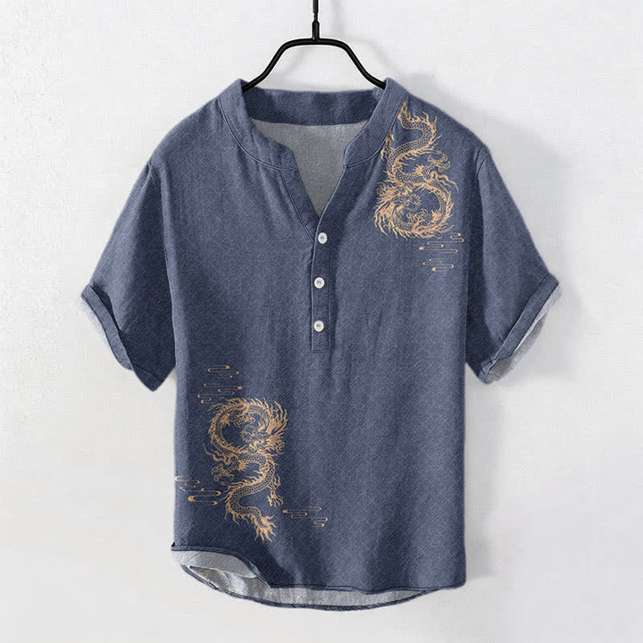 Buddha Stones Cotton Dragon herenoverhemd met Korte mouw en halve knoopsluiting - image 7