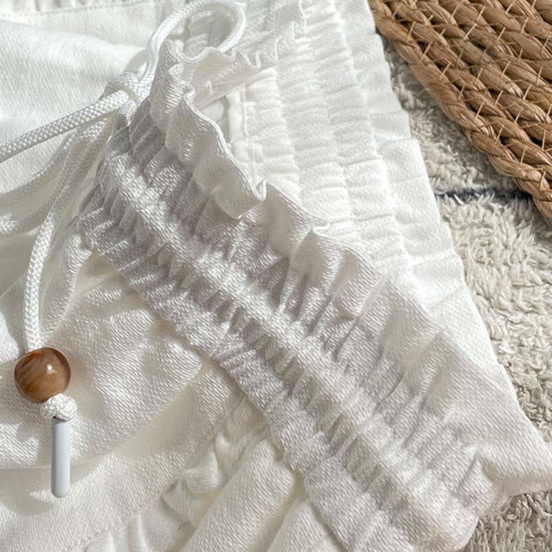 Buddha Stones Zomerse damesshorts met trekkoord, ruches, elastische Taille en Zakken - image 19