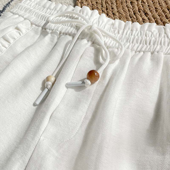 Buddha Stones Zomerse damesshorts met trekkoord, ruches, elastische Taille en Zakken - image 17