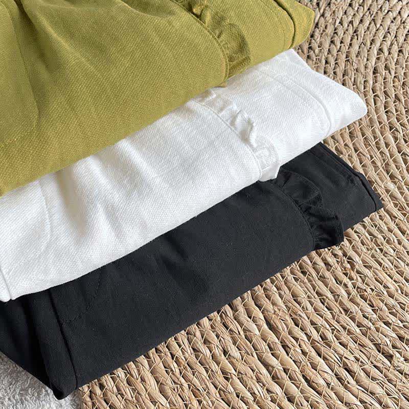 Buddha Stones Zomerse damesshorts met trekkoord, ruches, elastische Taille en Zakken - image 31