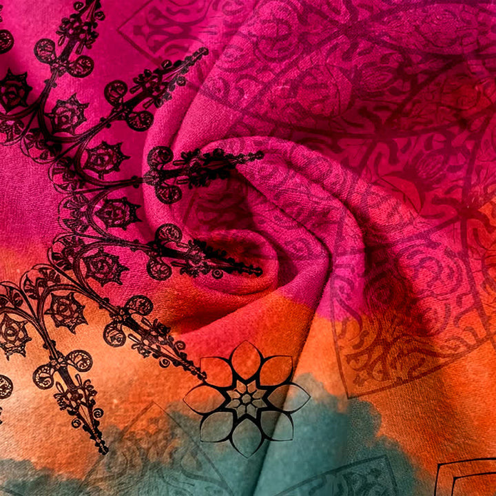 Buddha Stones Damesbroek met elastische Taille , Zakken en katoenen print met mandala-verloop. - image 5