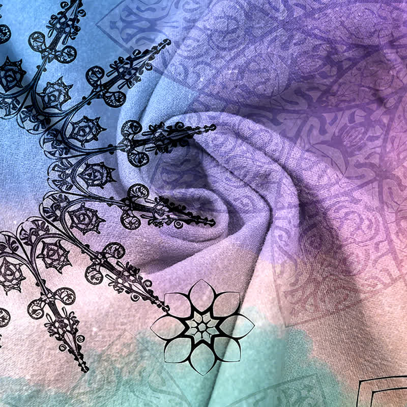 Buddha Stones Damesbroek met elastische Taille , Zakken en katoenen print met mandala-verloop. - image 8