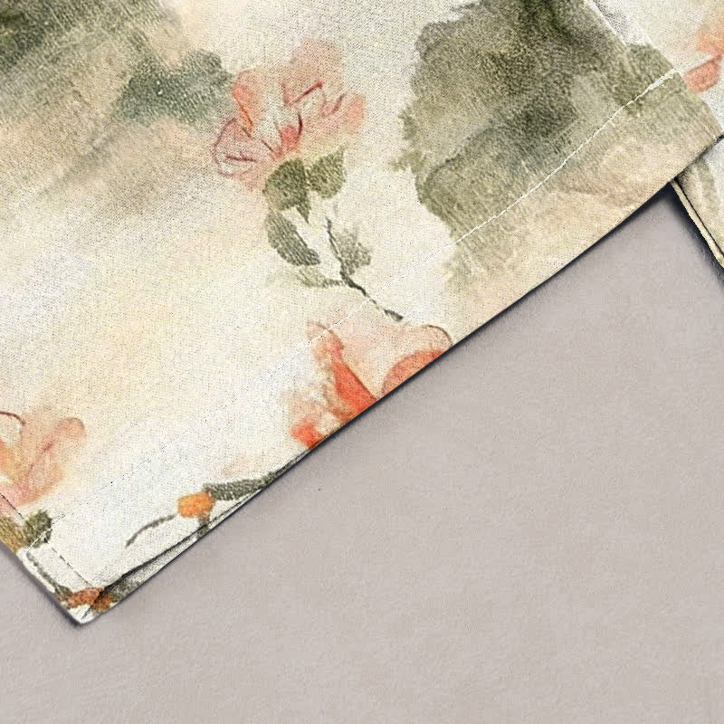 Buddha Stones Damesbroek van 100% Cotton met vlinder- en bloemenprint en Zakken . - image 1