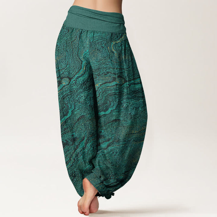 Buddha Stones Dames harembroek van 100% Cotton katoen met elastische tailleband en ribbels - image 1